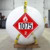 1075 placard on the front of a propane tank