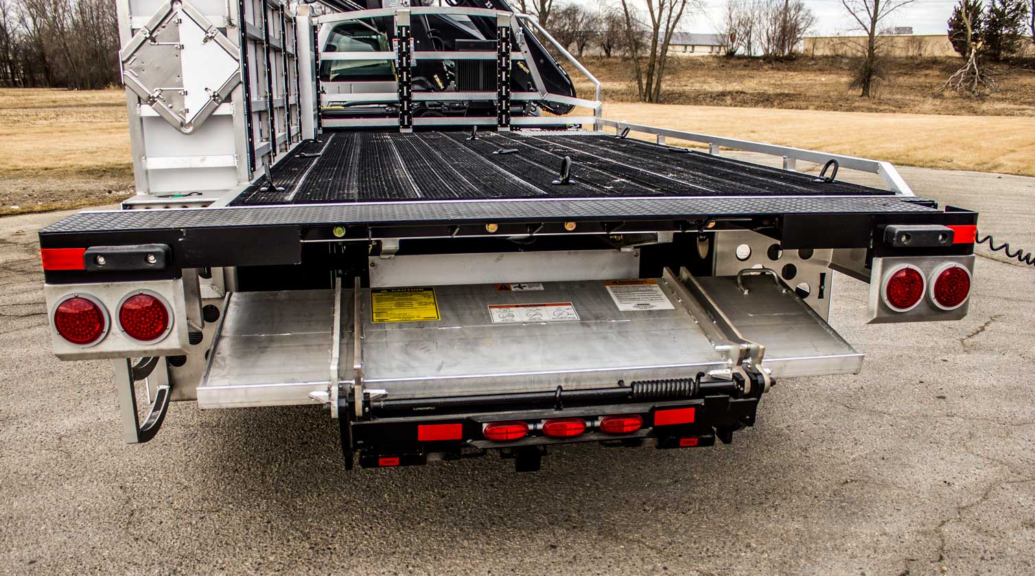 Bed of a propane service truck