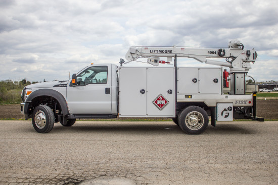 Drivers side view of a propane service truck