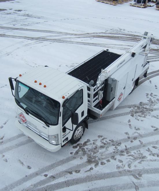 Fisk truck in snow