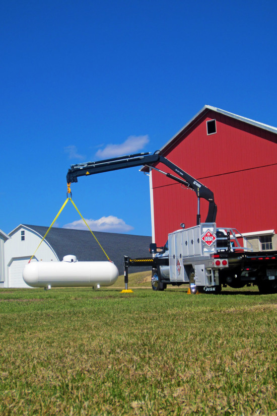 fisk truck on barn site