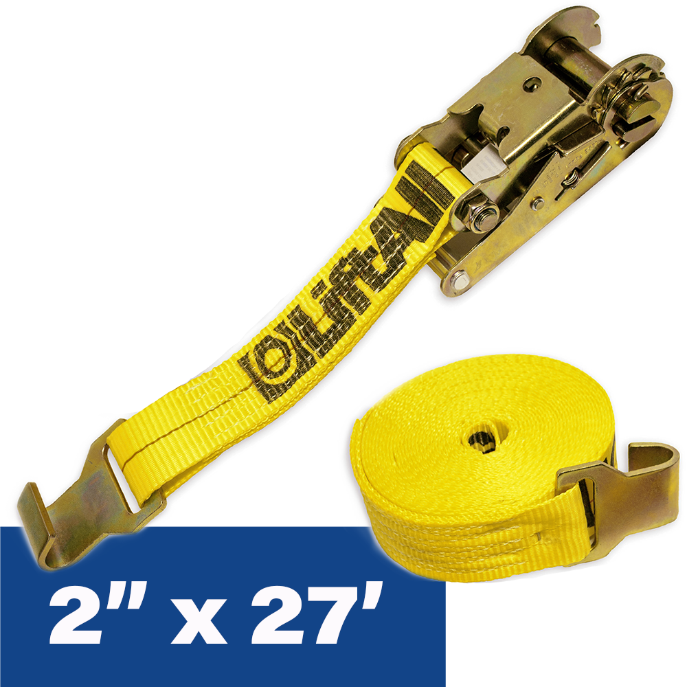 2″ x 27′ Flat Hook Ratchet Strap