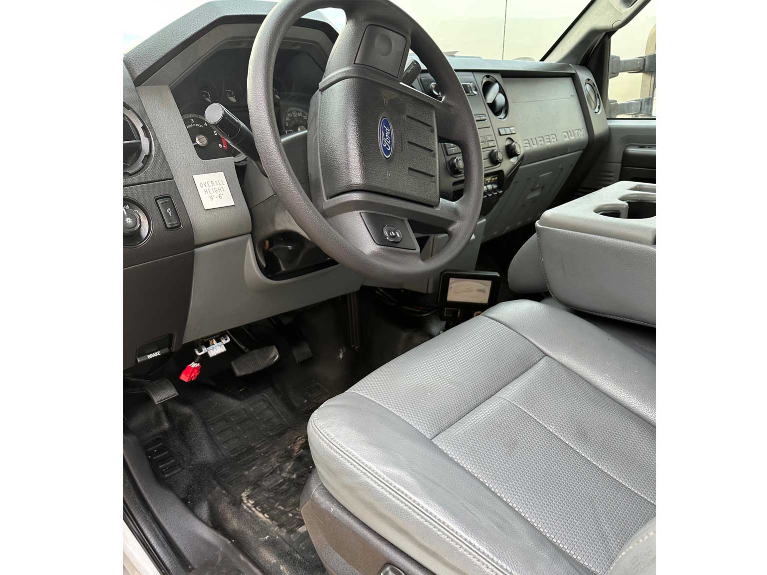 The interior of a ford super duty truck