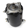 a close up of a black motor on a white background